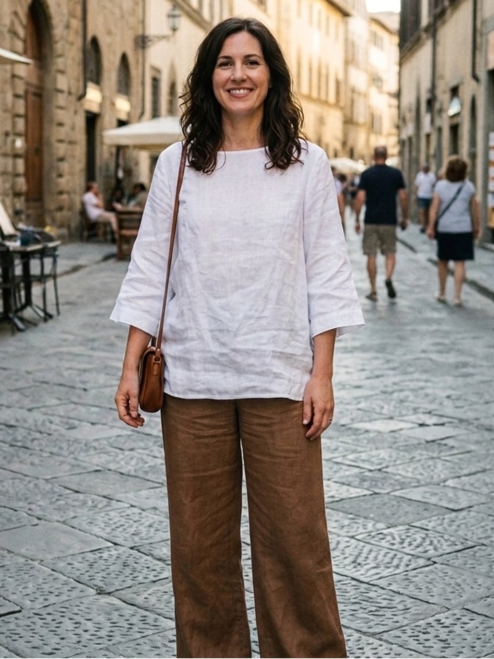 Classic White Linen Tunic Top - Relaxed Fit